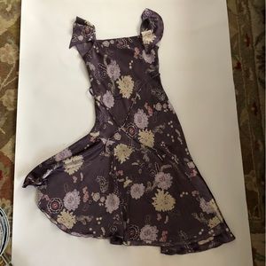 Limited too floral satin flare dress